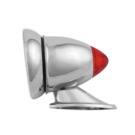 Chrome Bullet Racing Wing Mirror with LED Signal - Chrome Bullet Racing Wing Mirror with LED Signal